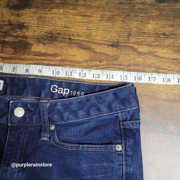GAP Jeans 28 S Long & Lean Flare Mid Rise Dark Wash Stretch Denim Western - Picture 8 of 14